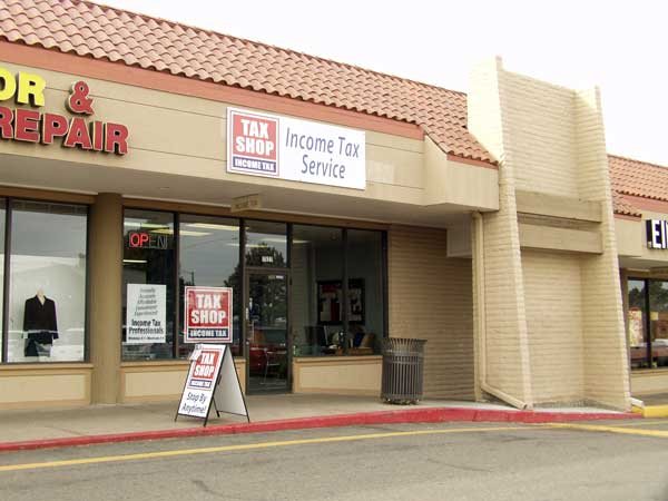 The Tax Shop storefront at Dry Creek Road and University Boulevard, Lone Tree, in 2011